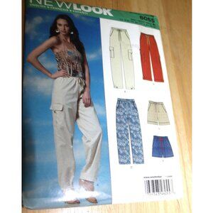 UNCUT New Look 6055 sewing pattern for PANTS SHORTS sizes 6-16 from year 2011